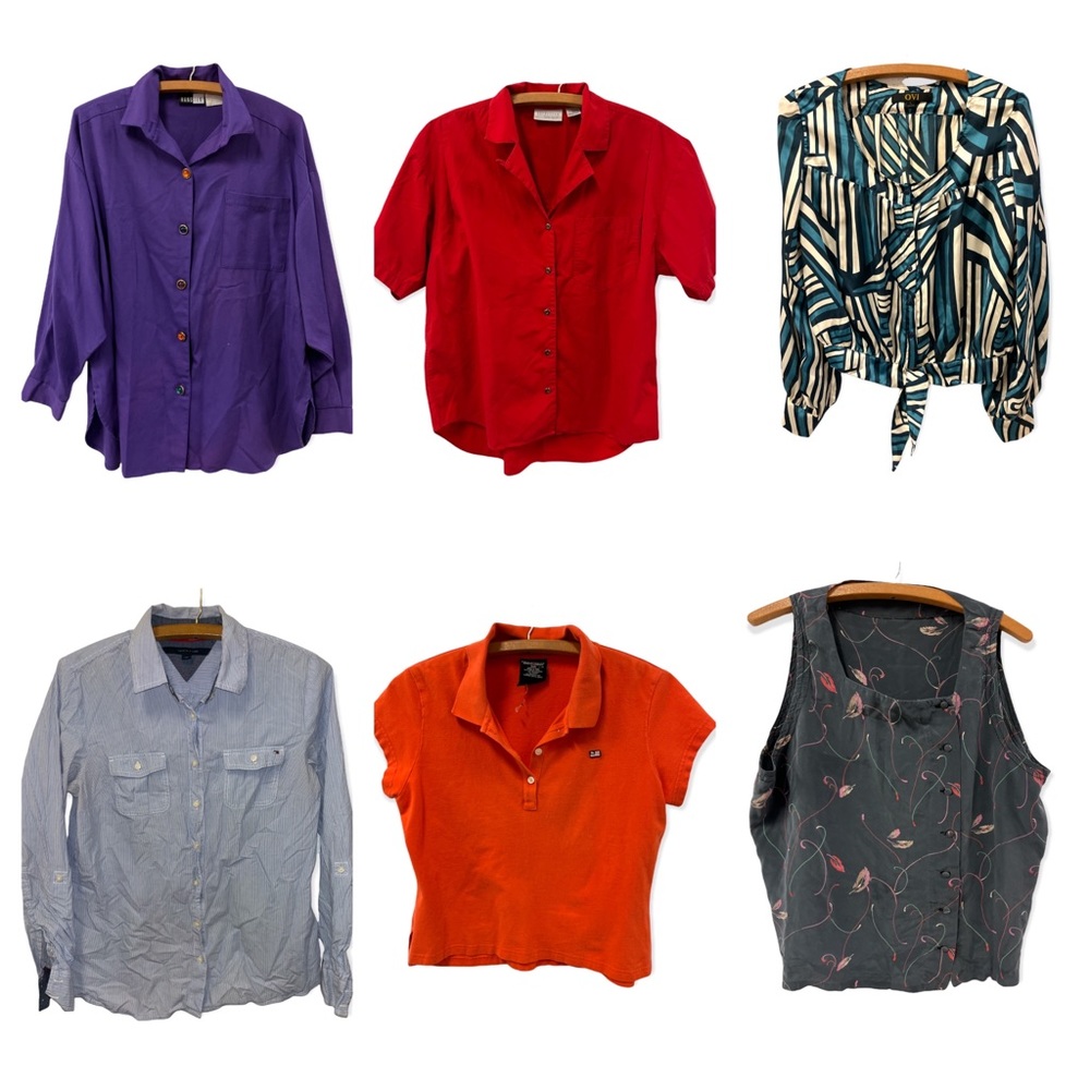 Women’s Blouse Top Shirt Reseller Lot of 6 Assorted Designers & Styles Size L